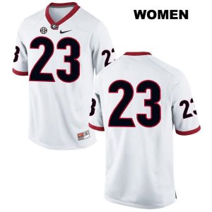 Women's Georgia Bulldogs NCAA #23 Mark Webb Nike Stitched White Authentic No Name College Football Jersey VJN7254EO